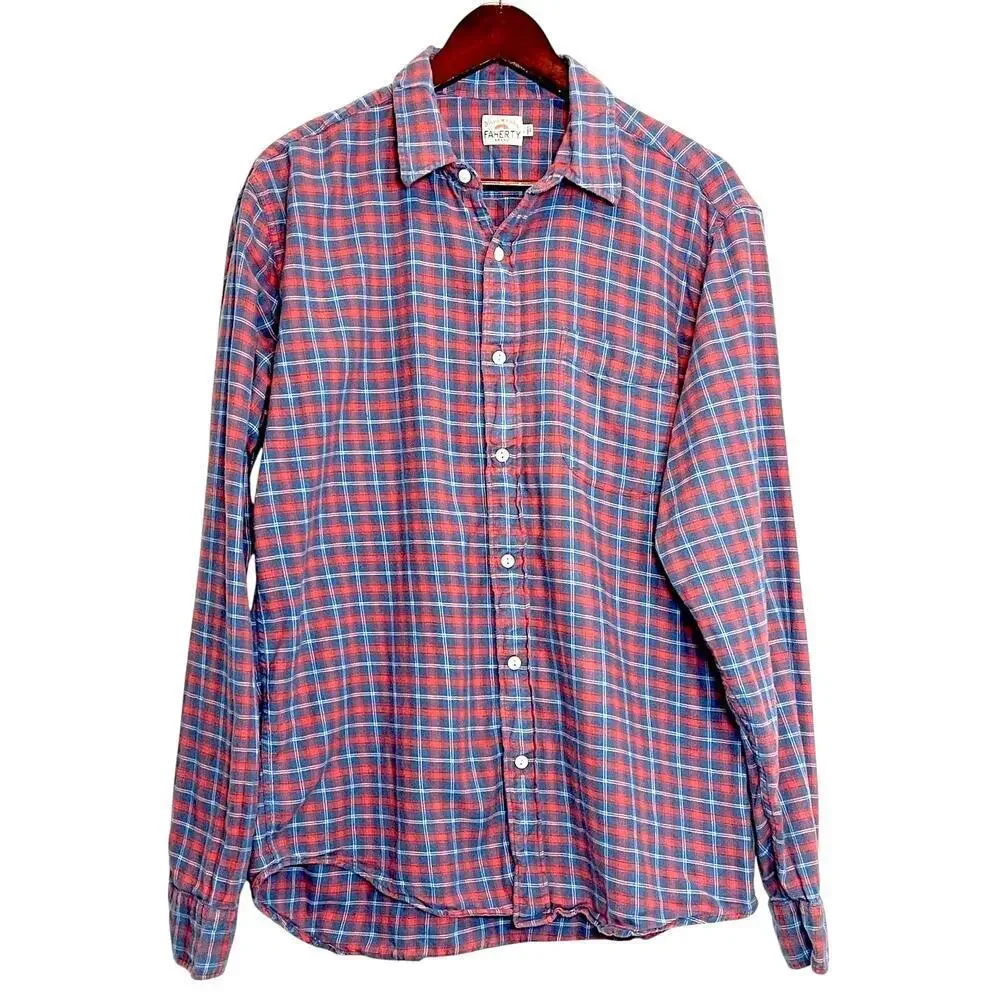 Faherty Men’s Movement Shirt – Half Moon Bay Plaid (Size Large)